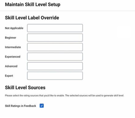 02 maintain skill level setup