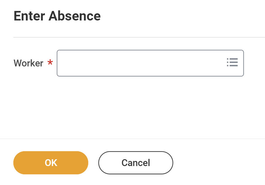 screenshot of Enter Absence task in Workday Absence module