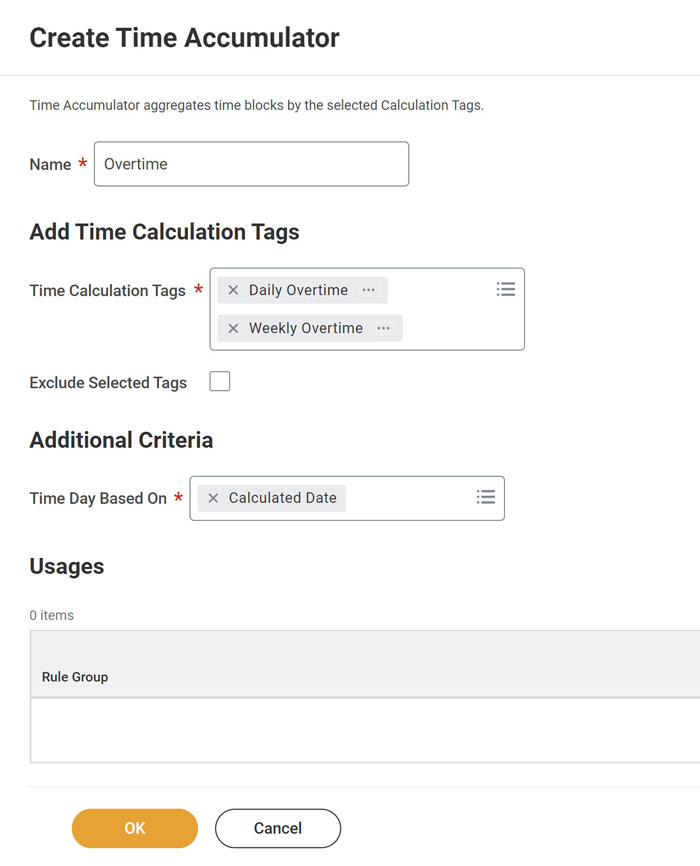screenshot of Workday task: Create Time Accumulator 