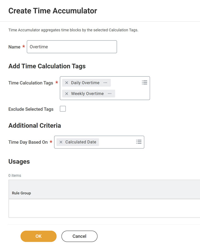 screenshot of Workday task: Create Time Accumulator