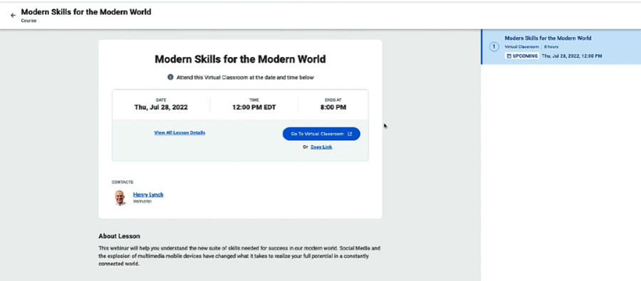 screenshot of virtual classroom training between Microsoft Teams and Workday Learning