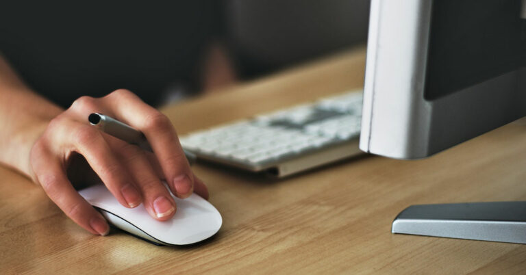 image of hand clicking mouse
