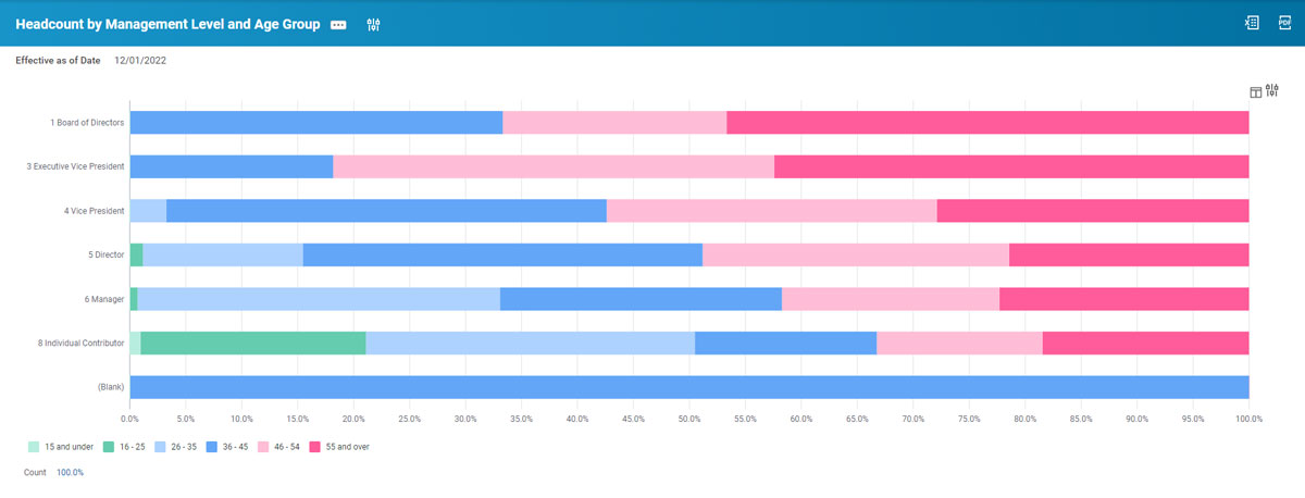 cr headcount by management level age group